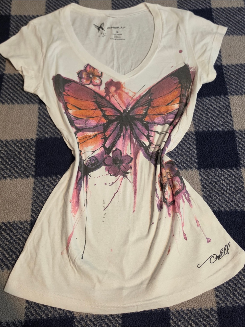 Y2k scene mcbling style butterfly shirt by O'Neill